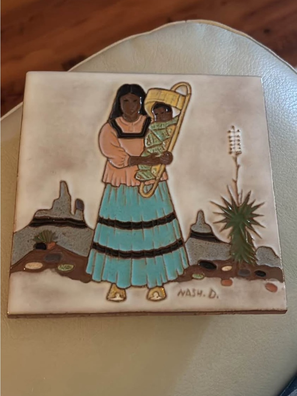 Daniel Nash ‘Apache lady’ Mckusick ceramic tile